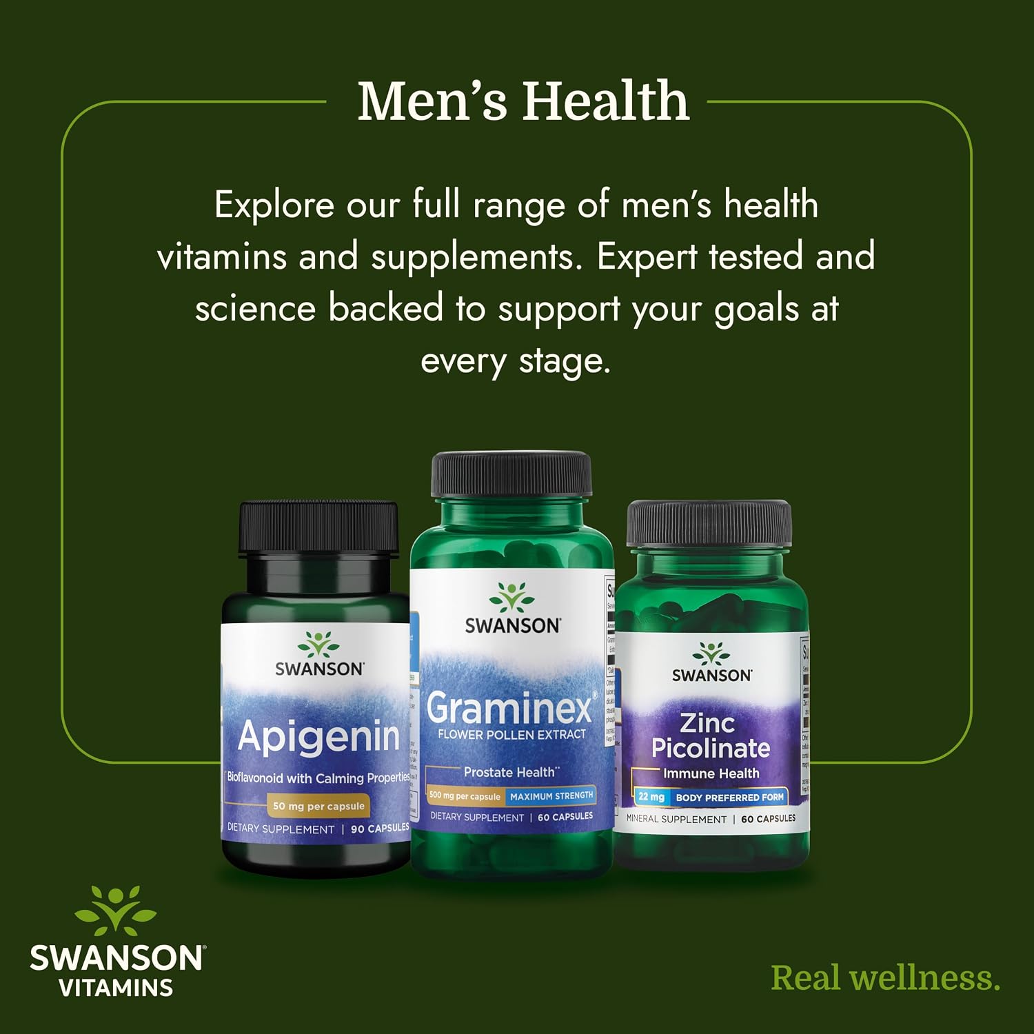 Swanson Graminex Flower Pollen Extract - Men's Health Supplement for Prostate, Kidney, Bladder and Urinary Tract Support - Non-GMO - 60 Capsules