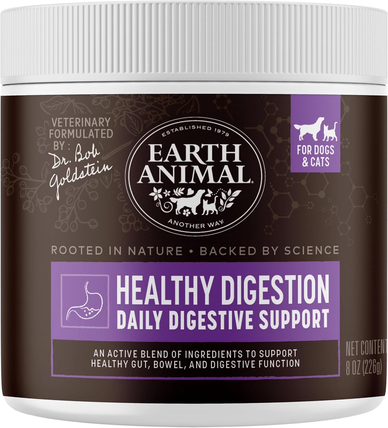 Earth Animal Apothecary Powder Supplement - Stop Eating Stool Nutritional Powder for Dogs & Cats, 227 g