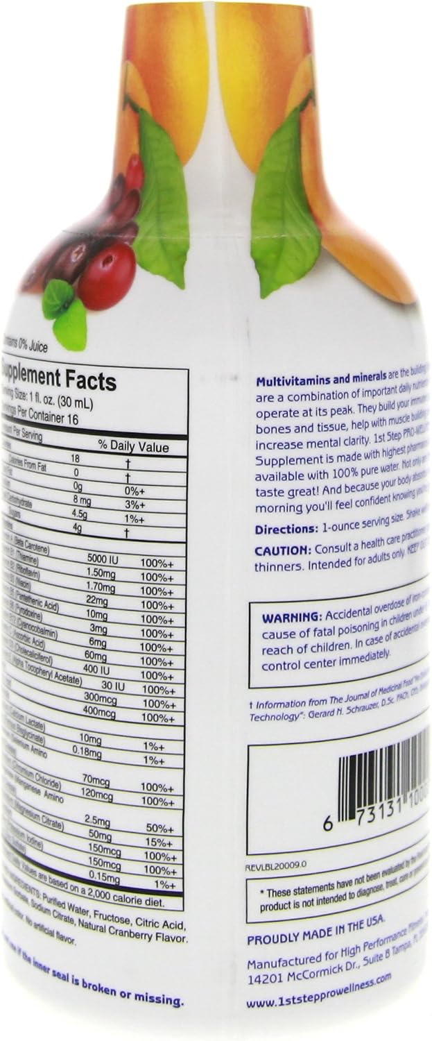 1st Step Pro-Wellness Liquid Multi-Vitamin and Mineral Supplement, Citrus Burst, 473 mL (16 oz) (Pack of 2) - görsel 4