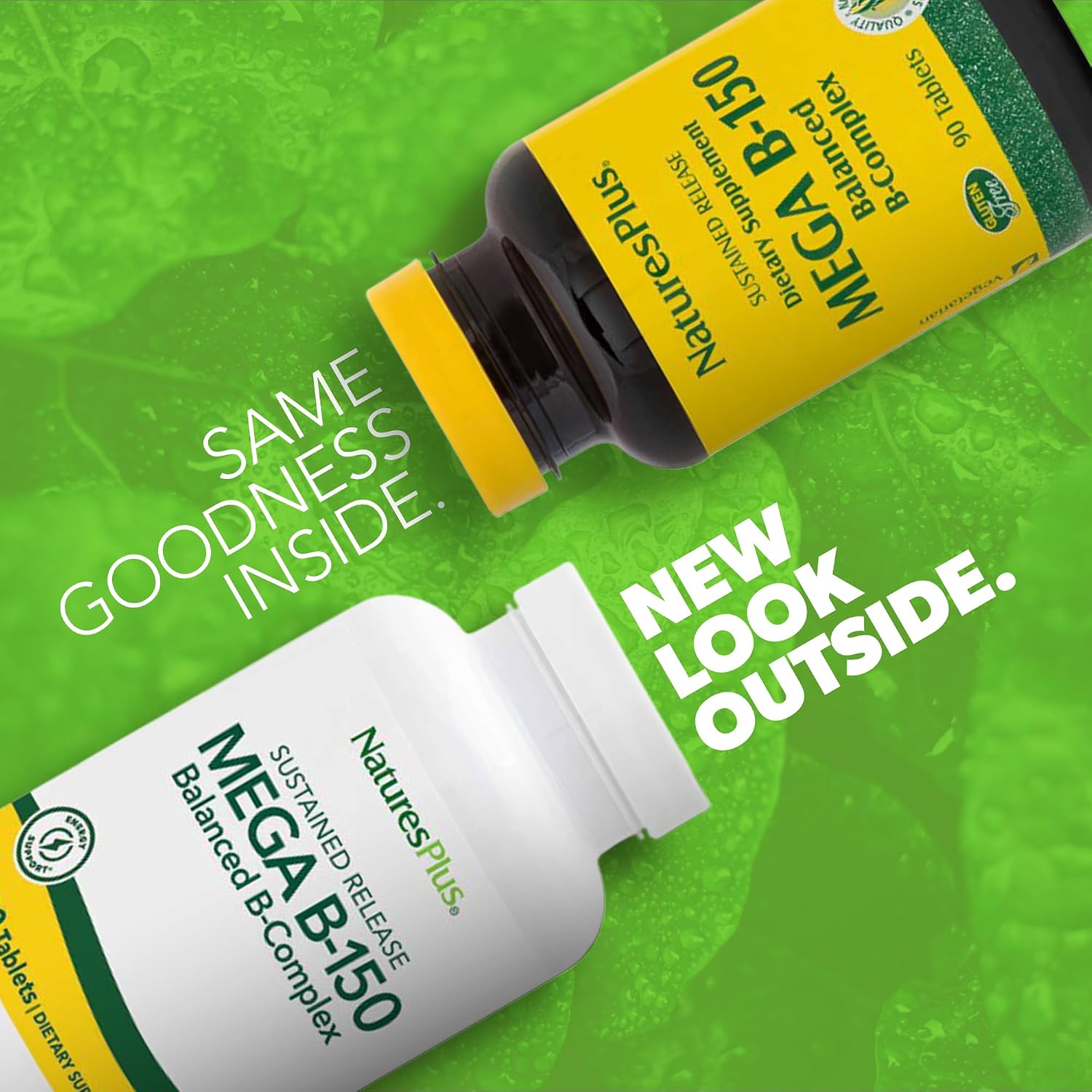 NaturesPlus Mega B-150 Complex - 90 Sustained Release Vegetarian Tablets - Maximum Potency B Complex Supplement - Canada