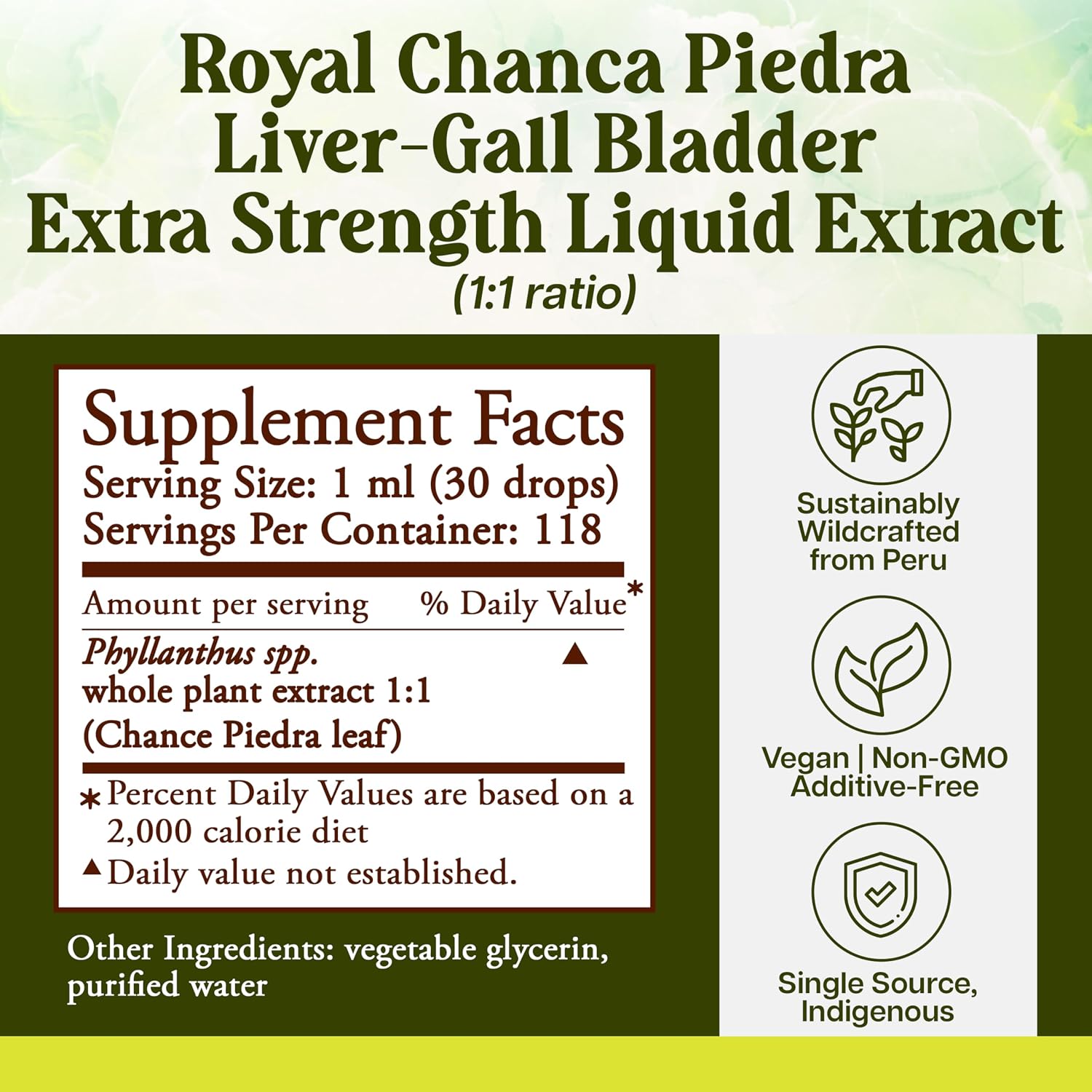 Whole World Botanicals Royal Chanca Piedra Liquid Extract – Liver & Gallbladder Support – 118 mL