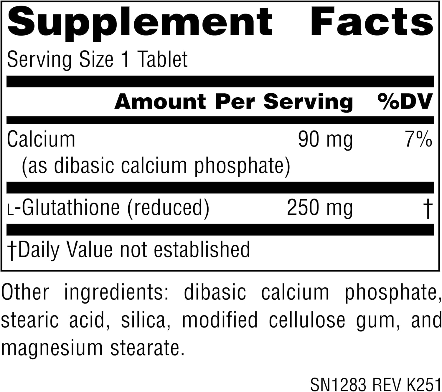 Source Naturals Reduced Glutathione 250 mg - Antioxidant & Liver Support, 60 Tablets