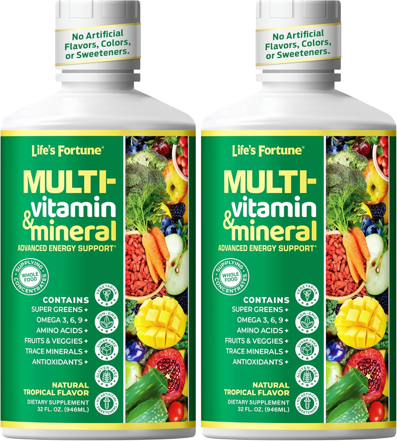 Life's Fortune Whole Food Multivitamin & Mineral Supplement – Iron Free, 90 Vegetarian Tablets