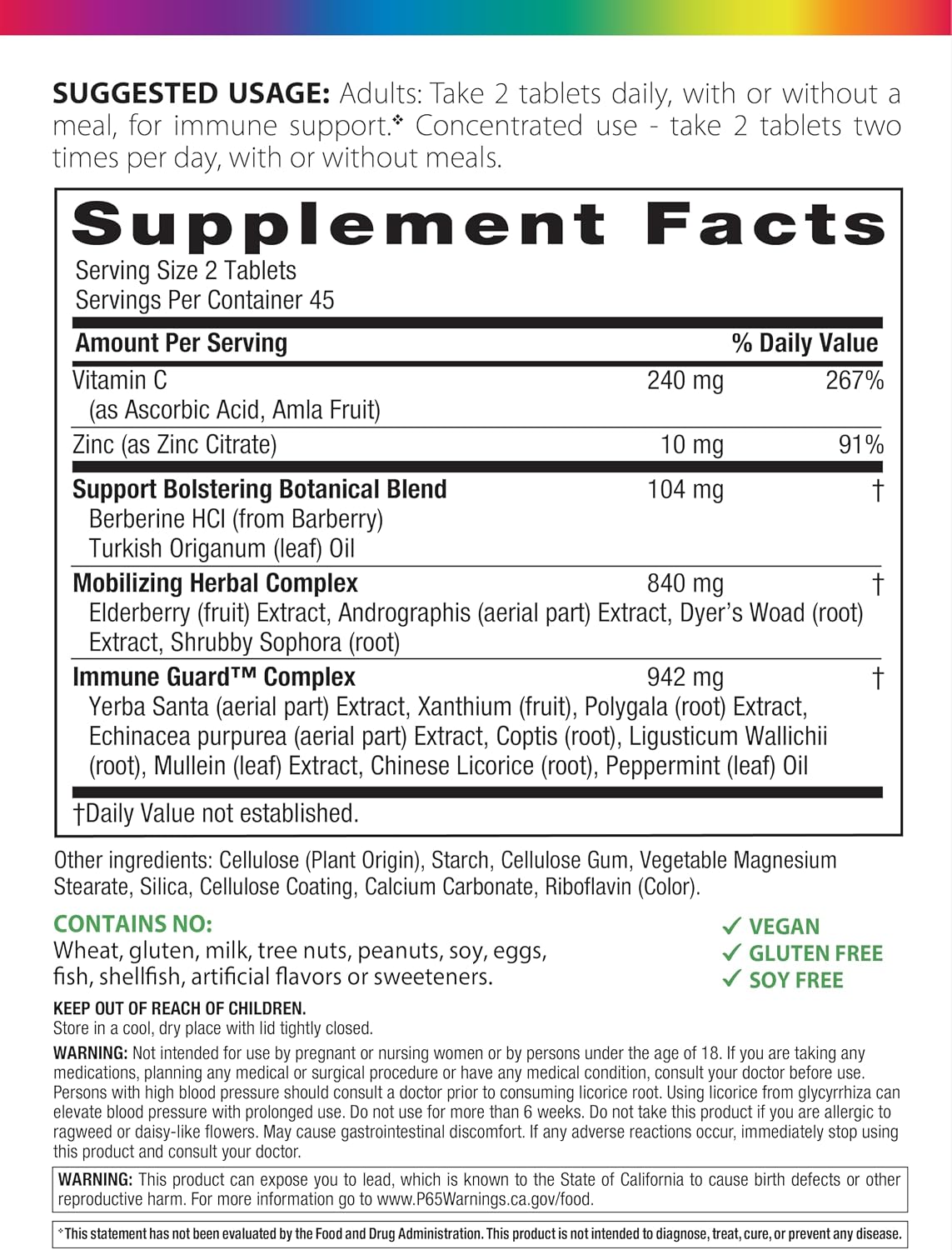 Rainbow Light Counter Attack Immune Defense Support Supplement, 90 Tablets