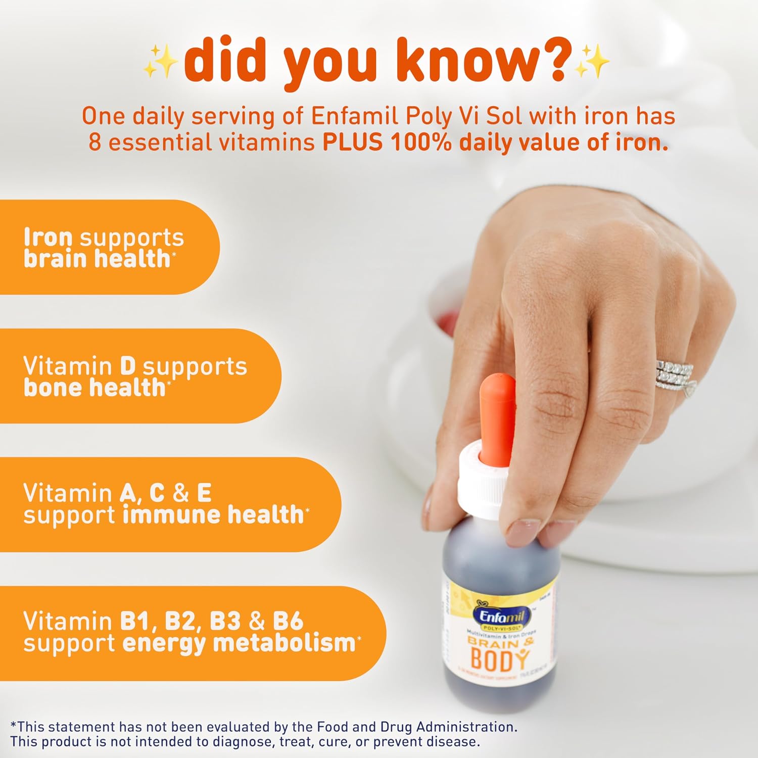 Enfamil Poly-Vi-Sol 8 Multi-Vitamins & Iron Supplement Drops for Infants & Toddlers