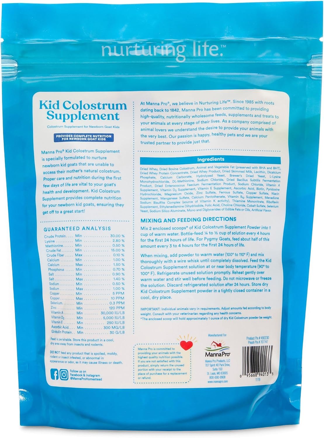 Manna Pro Goat Kid Colostrum Supplement – 8 oz (227 g)