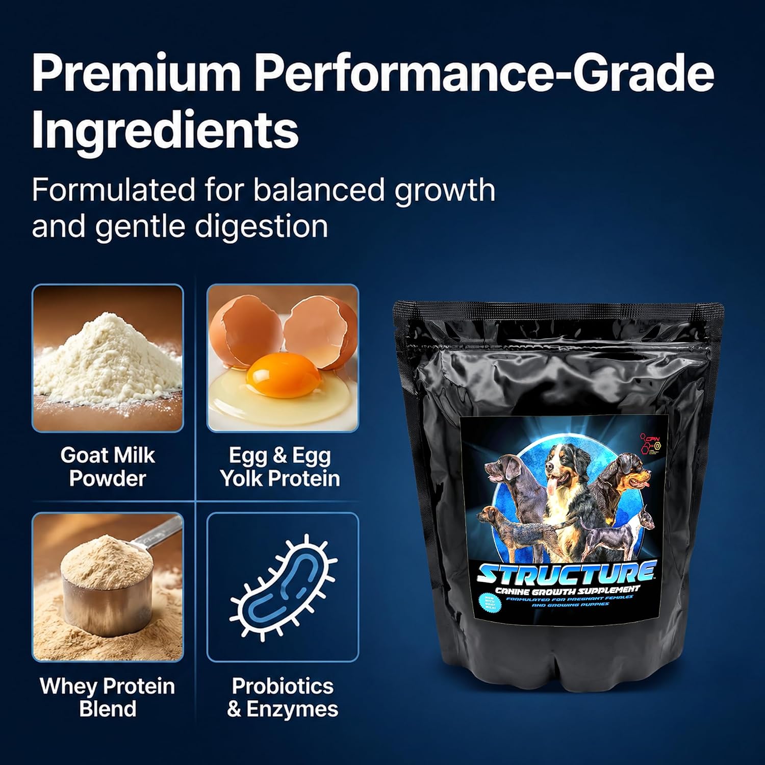 CPN Structure Premium Puppy Growth Supplement – Supports Muscle, Bone & Immune Development – 1.81 kg