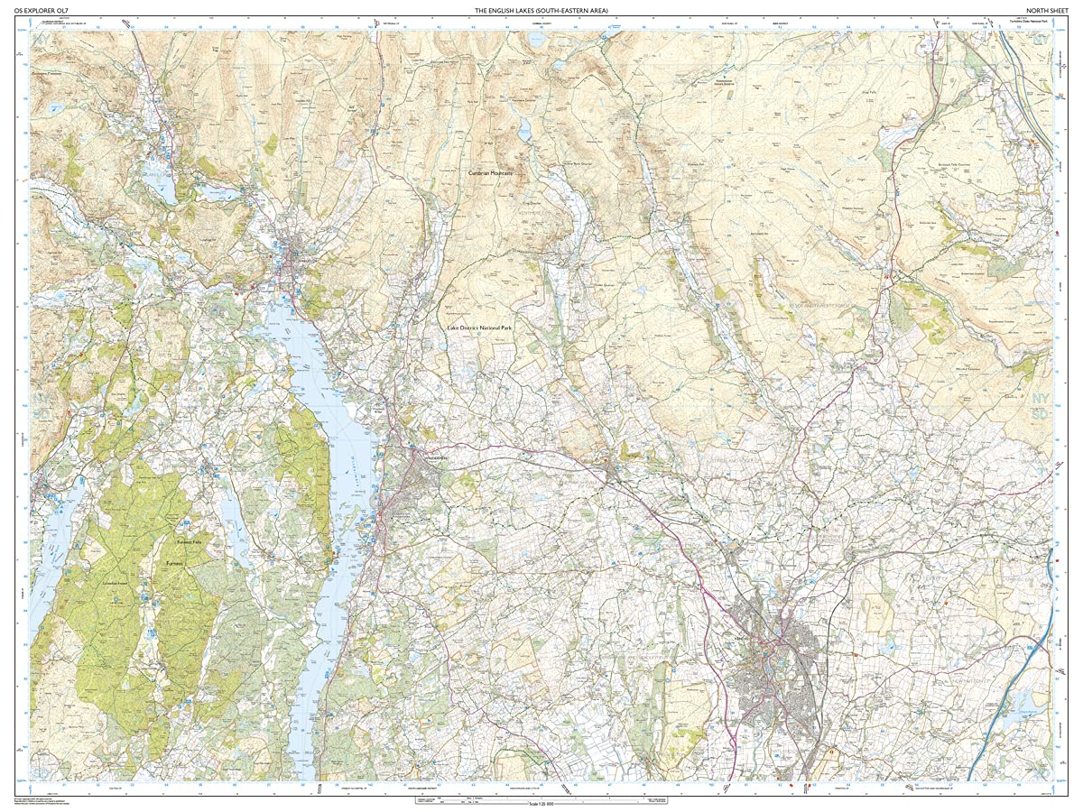 Ordnance Survey Lake District OS Explorer Map OL7: The English Lakes - South Eastern Area (Windermere, Kendal & Silverdale)