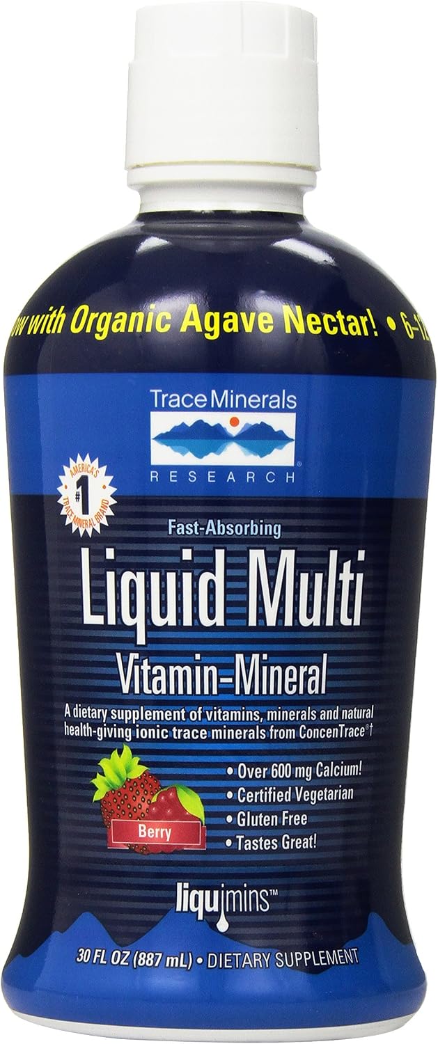 Trace Minerals Liquid Multi Vitamin-Mineral with B Vitamins & Antioxidants, Berry