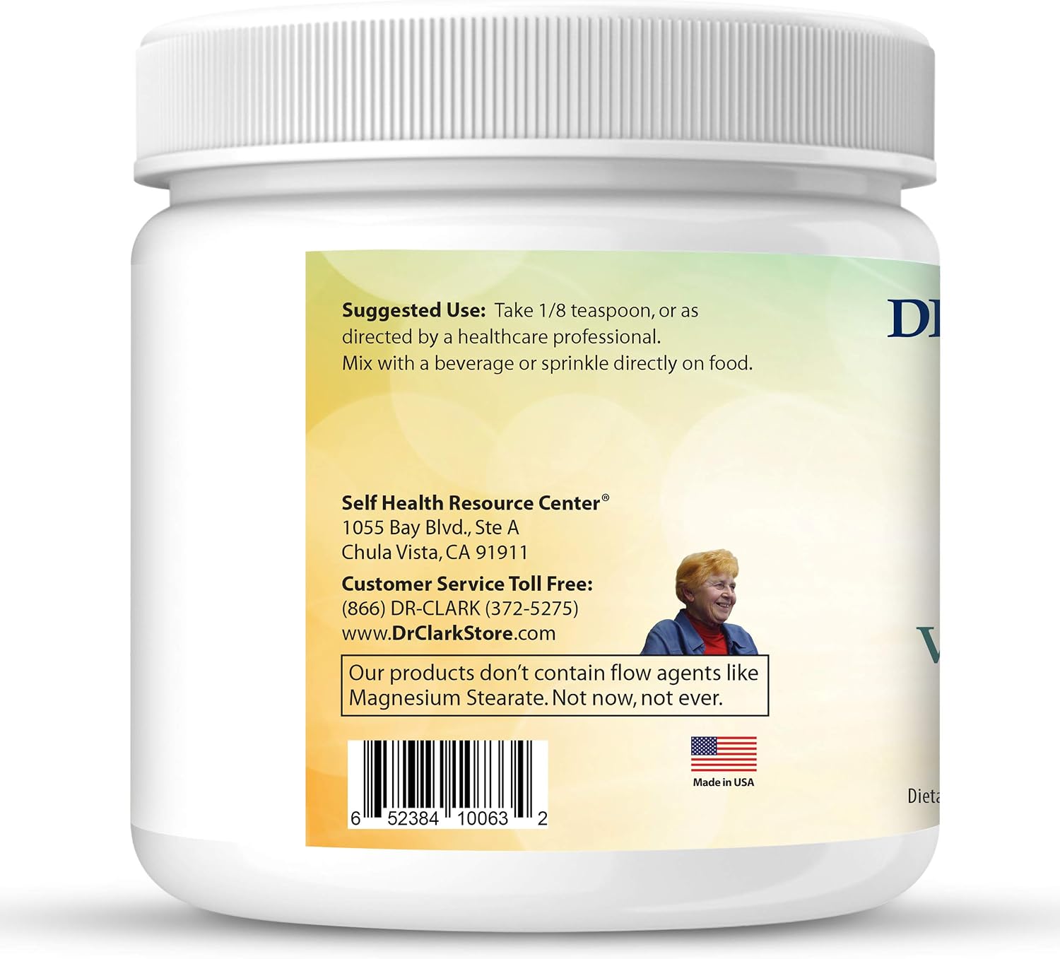Dr Clark Vitamin C Powder Ascorbic Acid - Immune Support Supplement, Gluten Free, Potent Antioxidant, 454 g