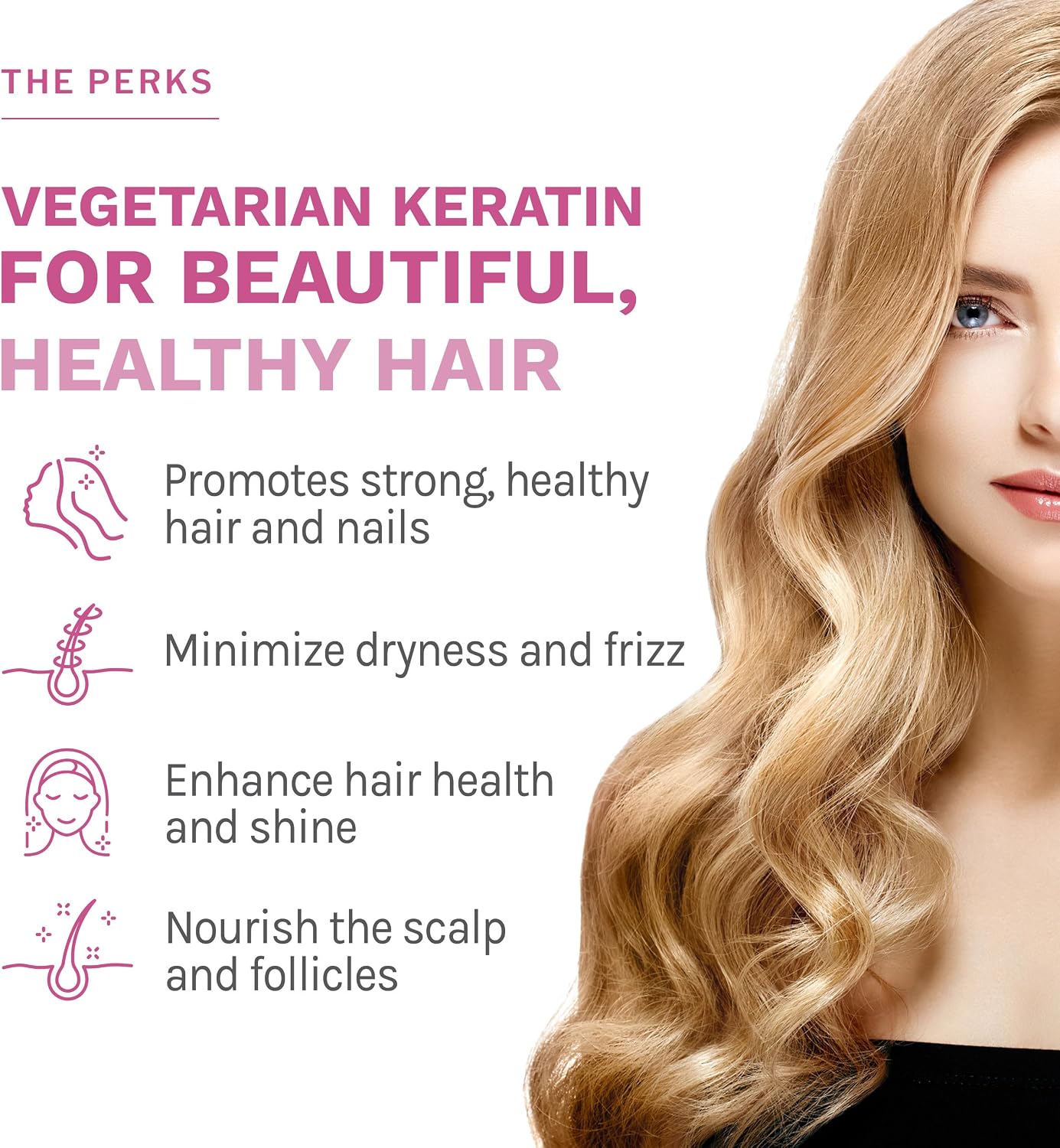 Reserveage Beauty Keratin Hair Booster with Biotin & Resveratrol - Hair & Nail Supplement - 60 Capsules