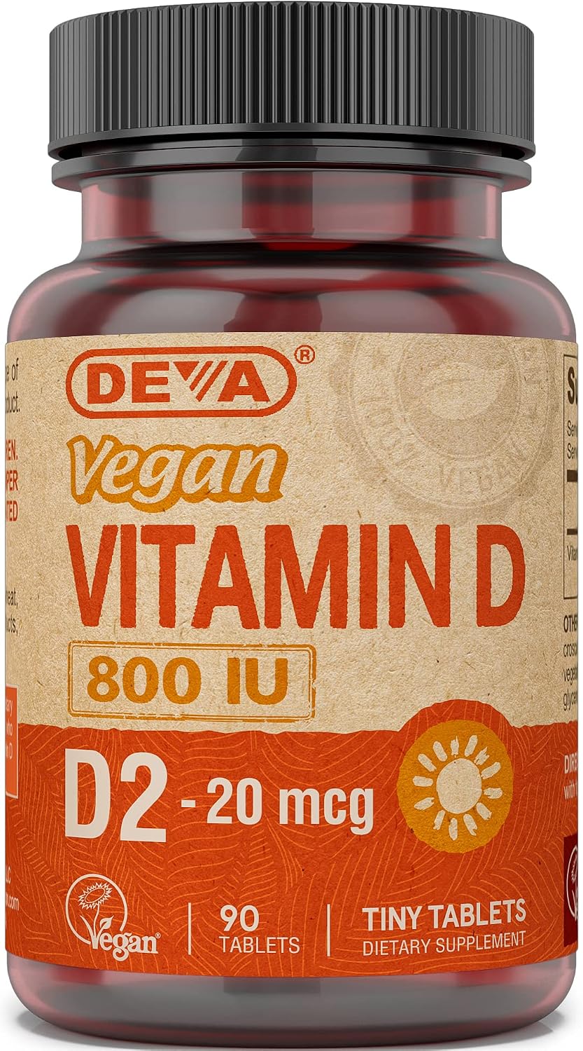 Deva Vegan Vitamin D2 800 IU – 90 Fast-Dissolve Tablets