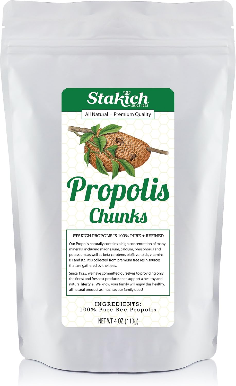 Stakich Bee Propolis Chunks - Pure, Natural - 113 g