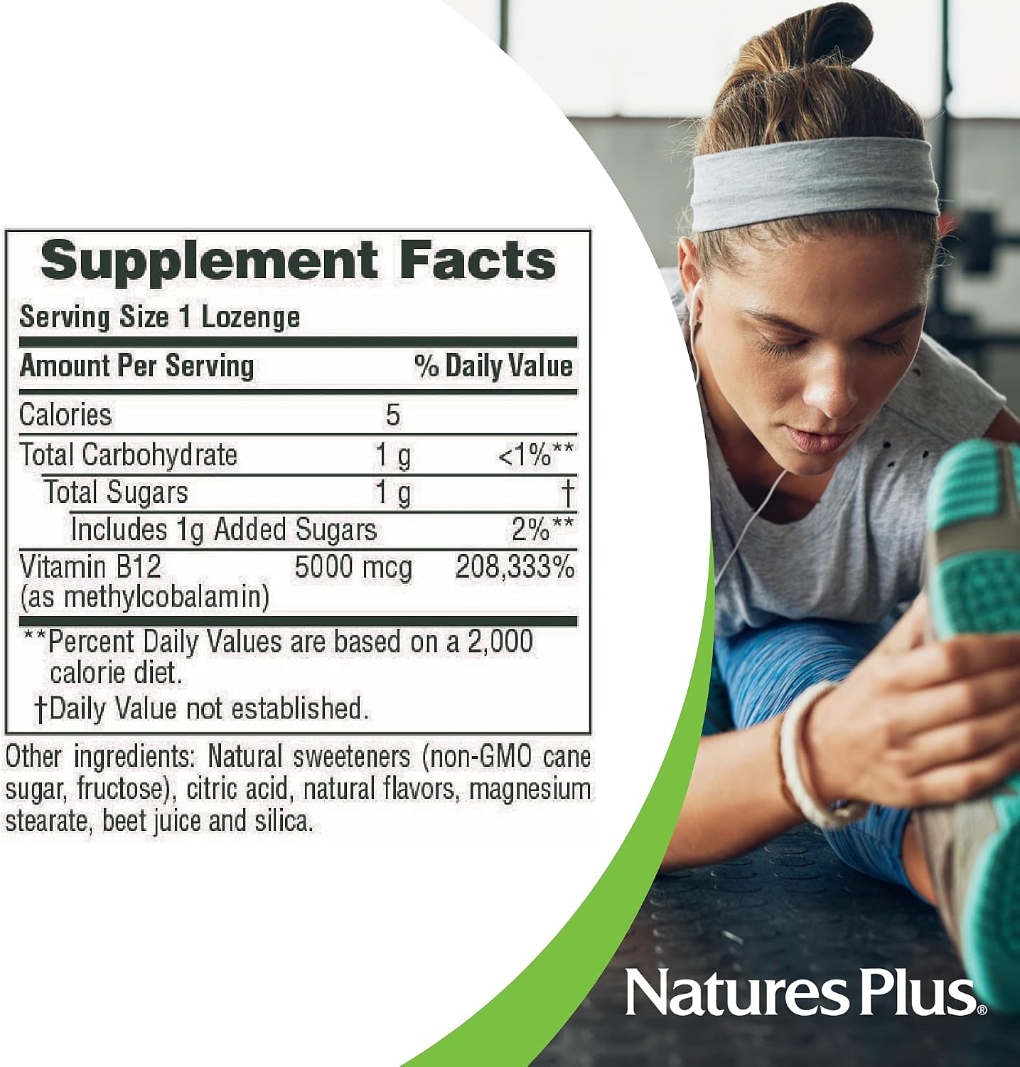 NaturesPlus Shot-O-B12 - 30 Lozenges, Wild Berry Flavour - 5000 mcg - Vegan, Gluten Free