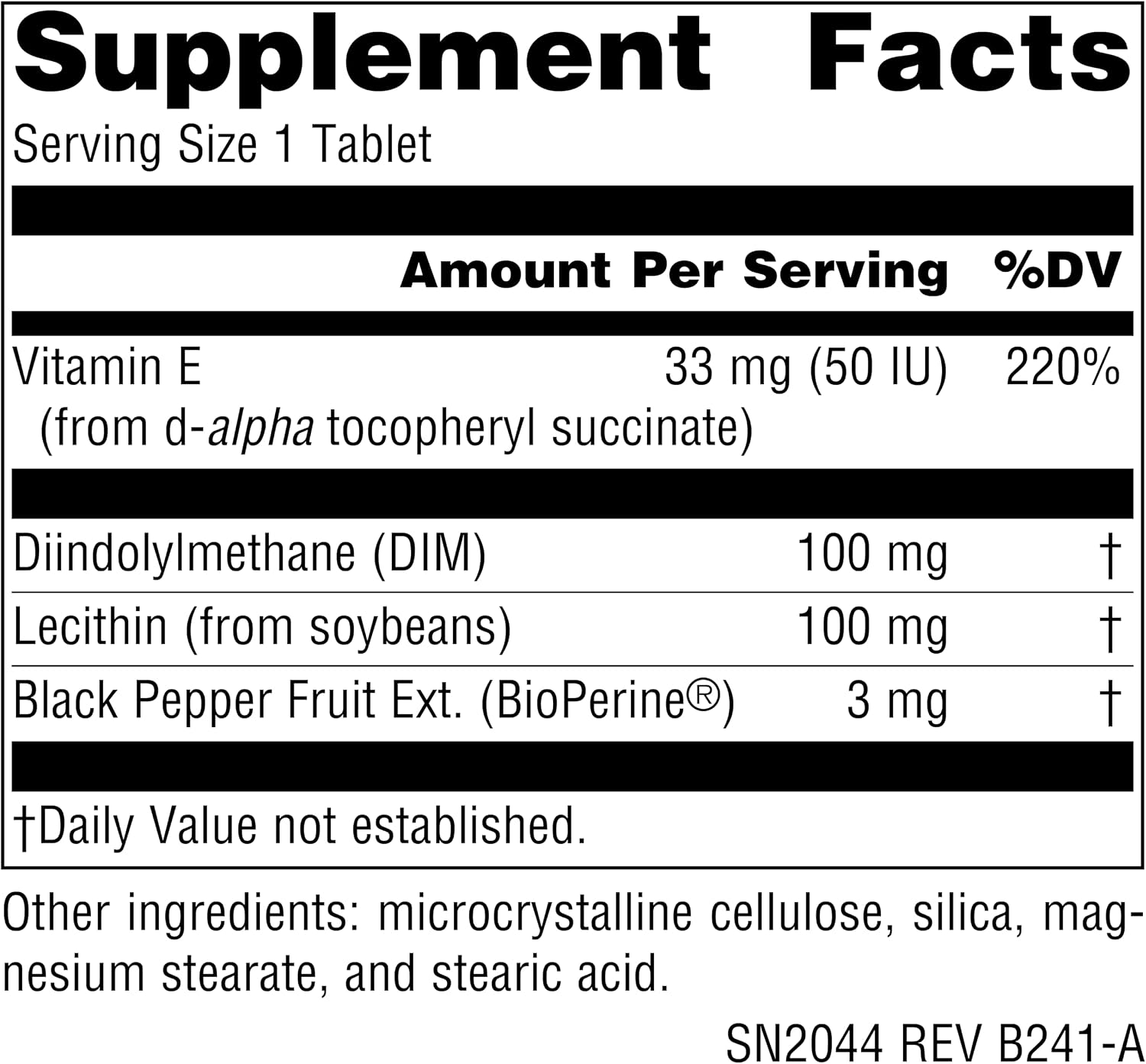 Source Naturals DIM, Diindolylmethane 100 mg with BioPerine, Vitamin E & More - 180 Tablets