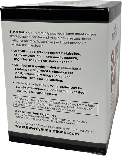 Beverly International Super Pak – High-Potency Multivitamin Daily Pack for Athletes, 30 Packs