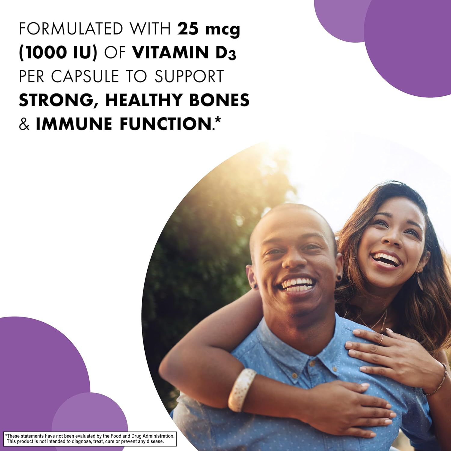 Bluebonnet Vitamin D3 1000 IU (25 mcg) – 180 Vegetarian Capsules – Bone and Immune Health