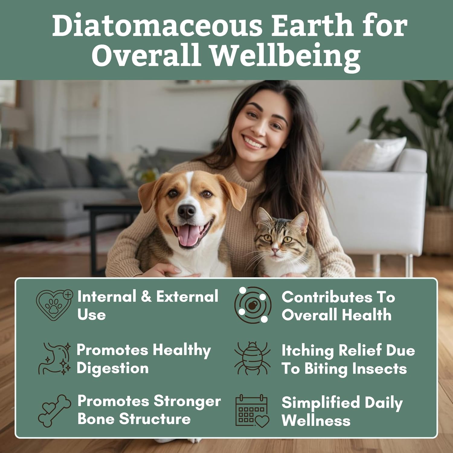 Wholistic Pet Organics Diatomaceous Earth - Food Grade for Dogs and Cats, 368 g