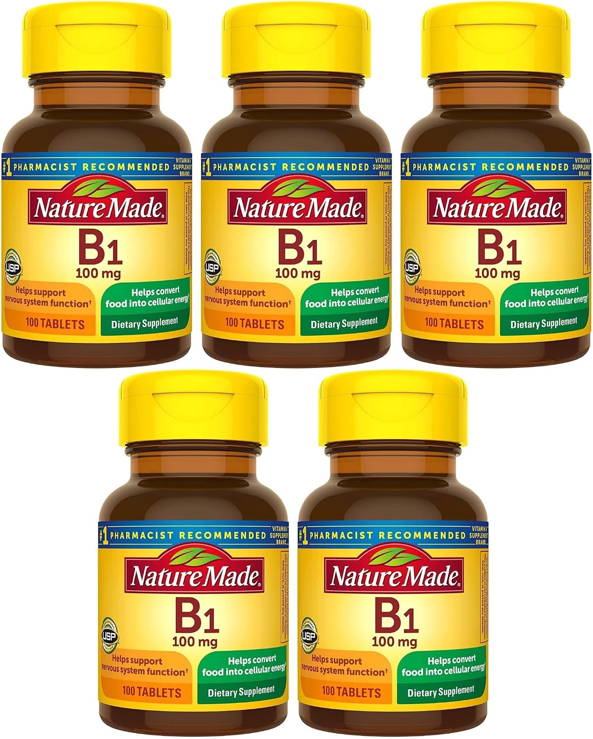 Nature Made Vitamin B1 (Thiamine) 100 mg, 100 Tablets (Pack of 3)