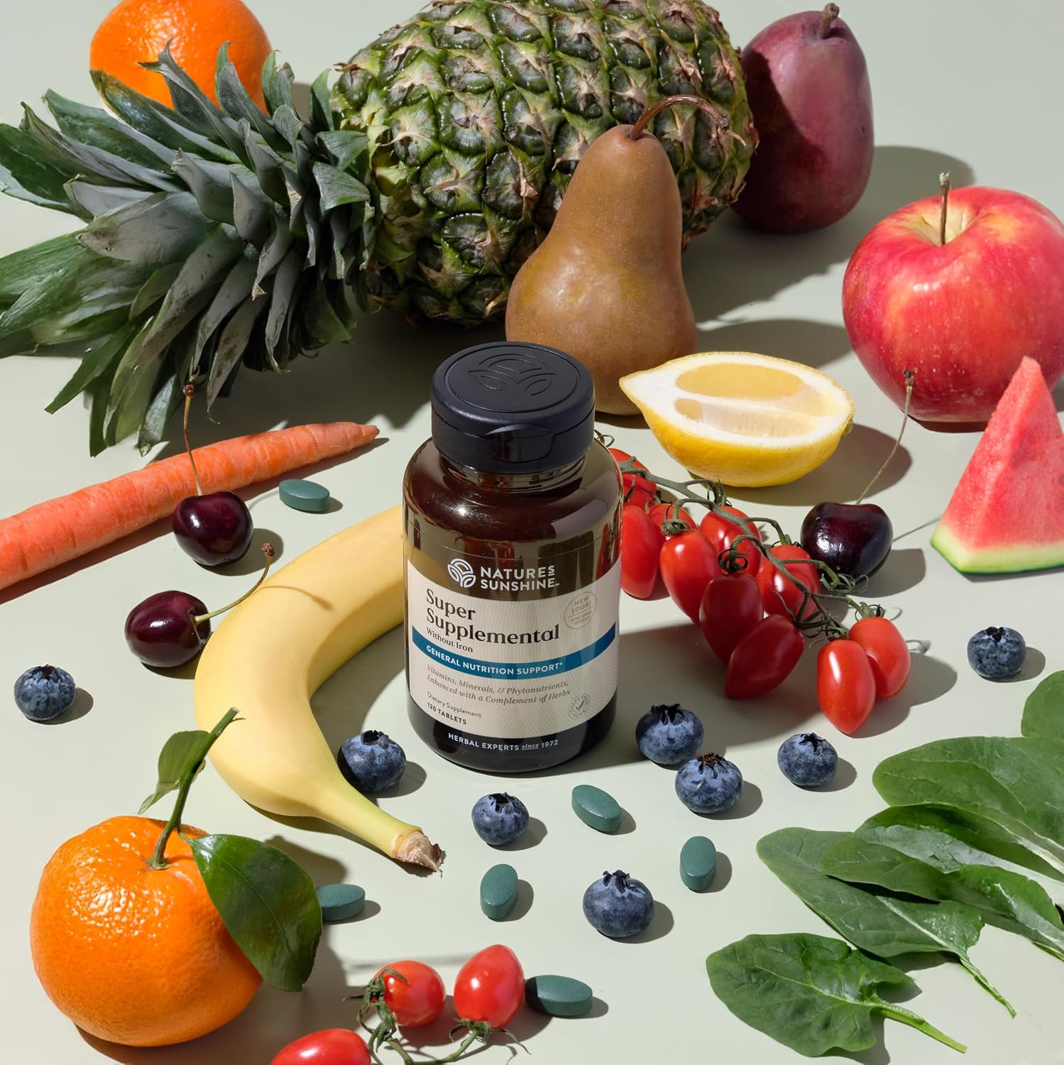 Nature's Sunshine Super Supplementary w/o Iron – Complete Multivitamin with Minerals, Herbs & Amino Acids