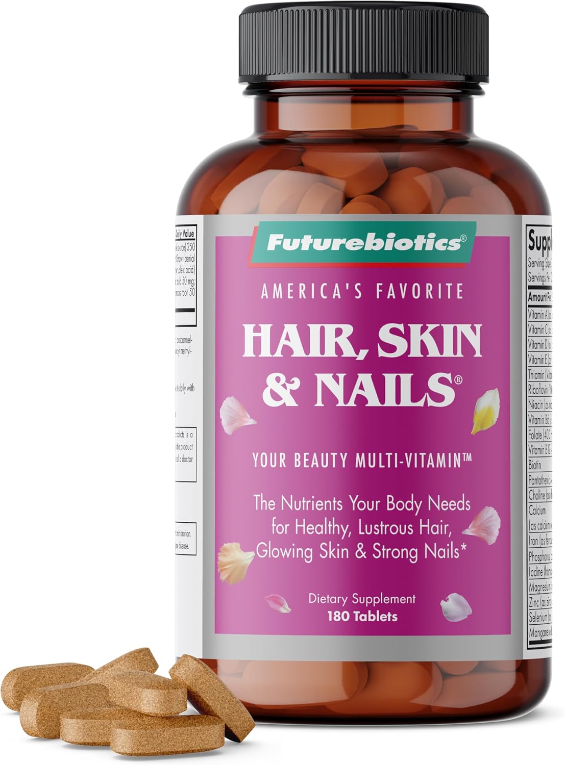 Futurebiotics Hair, Skin, & Nails Beauty Multivitamin - USDA Organic - 135 Tablets