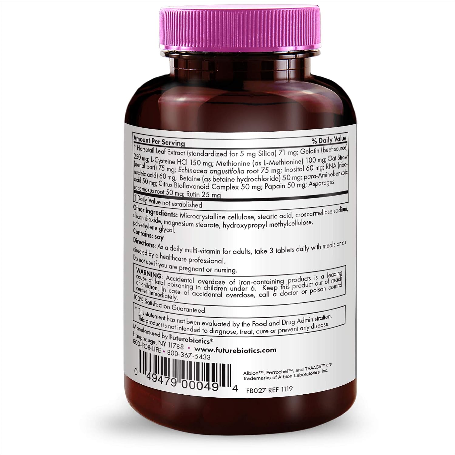Futurebiotics Hair, Skin, & Nails Beauty Multivitamin - USDA Organic - 135 Tablets