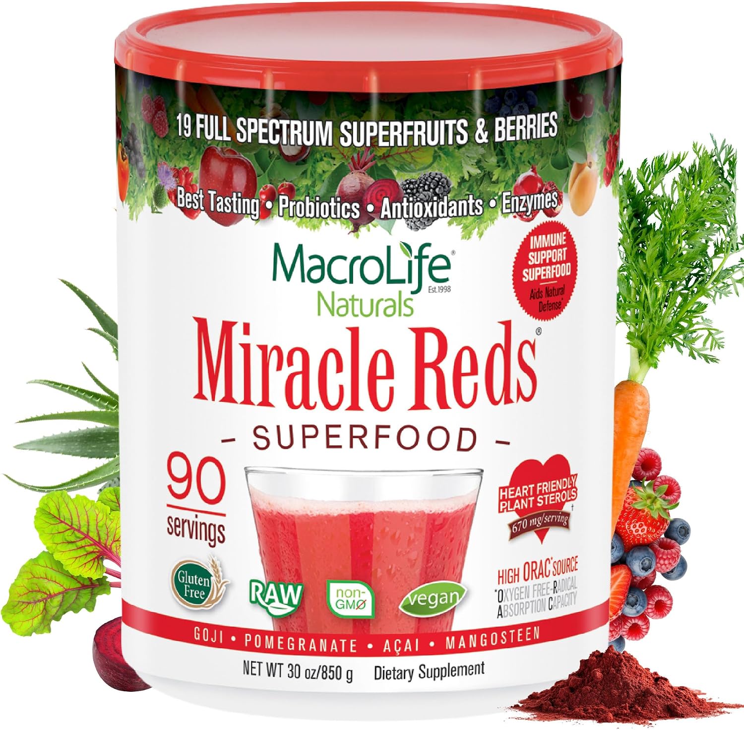 MacroLife Naturals Reds Superfood Powder - 12 Packets