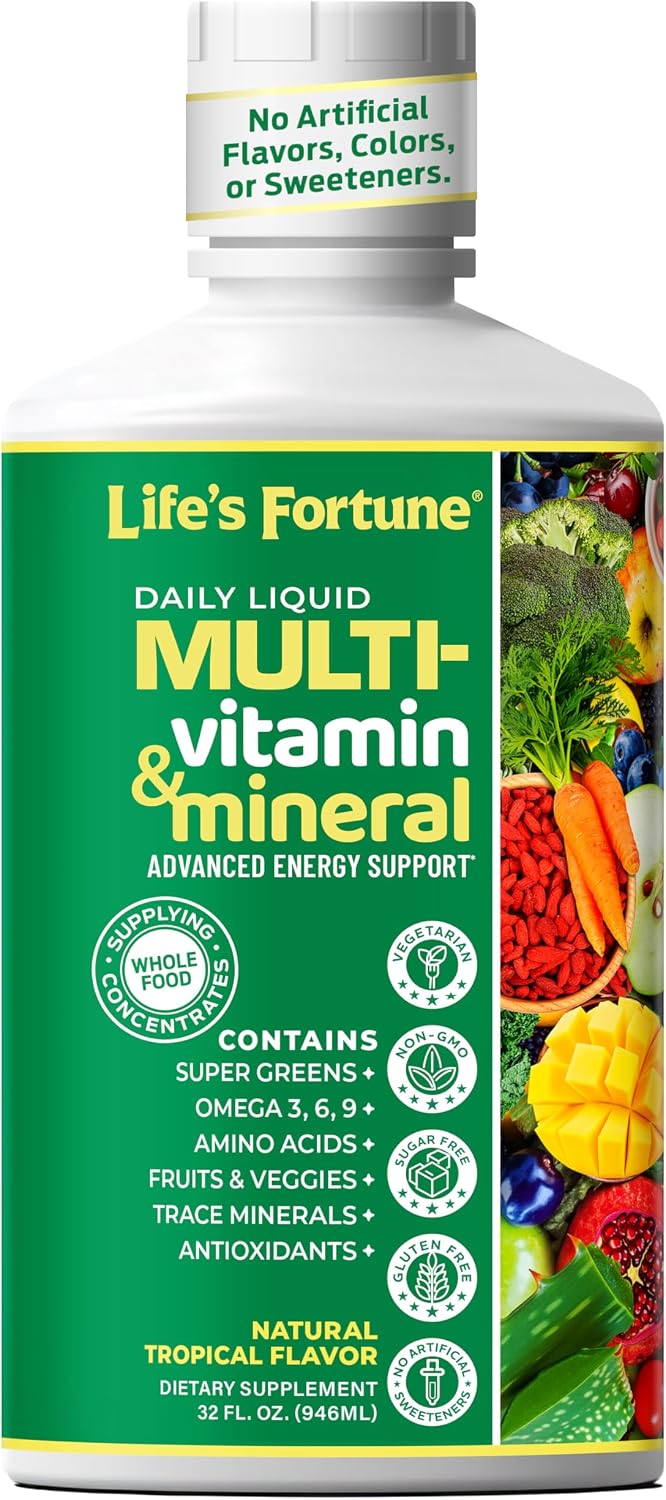 Life's Fortune Whole Food Multivitamin & Mineral Supplement – Energy, Immune & Brain Support – Iron-Free, 180 Vegetarian Tablets