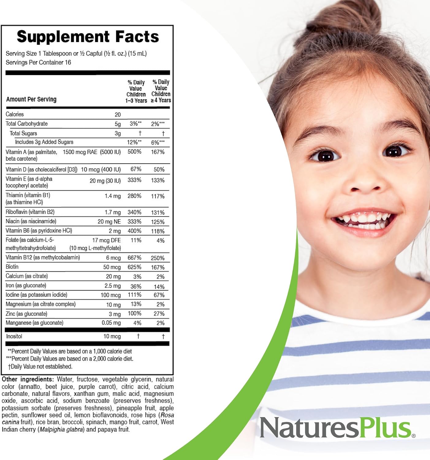 NaturesPlus Animal Parade Children's Liquid Multivitamin - Tropical Berry - 236 mL