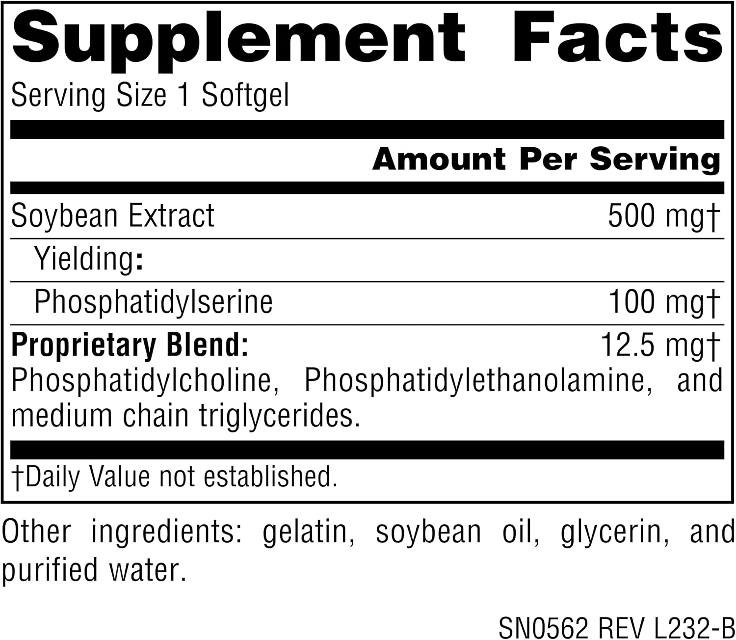Source Naturals Phosphatidylserine Complex – 500 mg – 60 Softgels (Stabilised Enzyme Supplement)