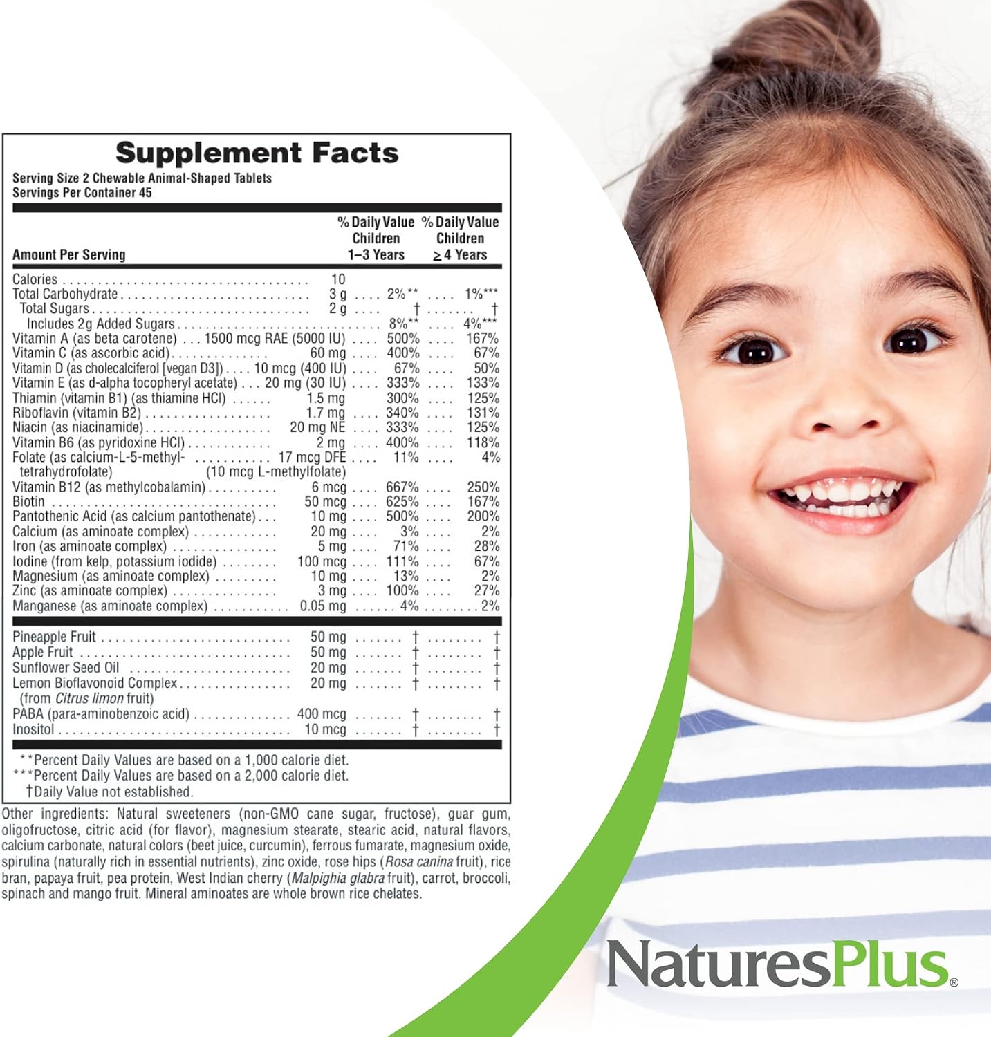 NaturesPlus Animal Parade Multivitamin Children's Chewables - Watermelon Flavour - 90 Tablets