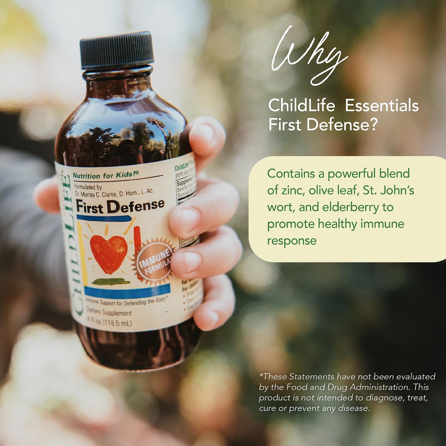 CHILDLIFE ESSENTIALS First Defense - Children's Immune Support Liquid with Elderberry & Zinc, 118 mL