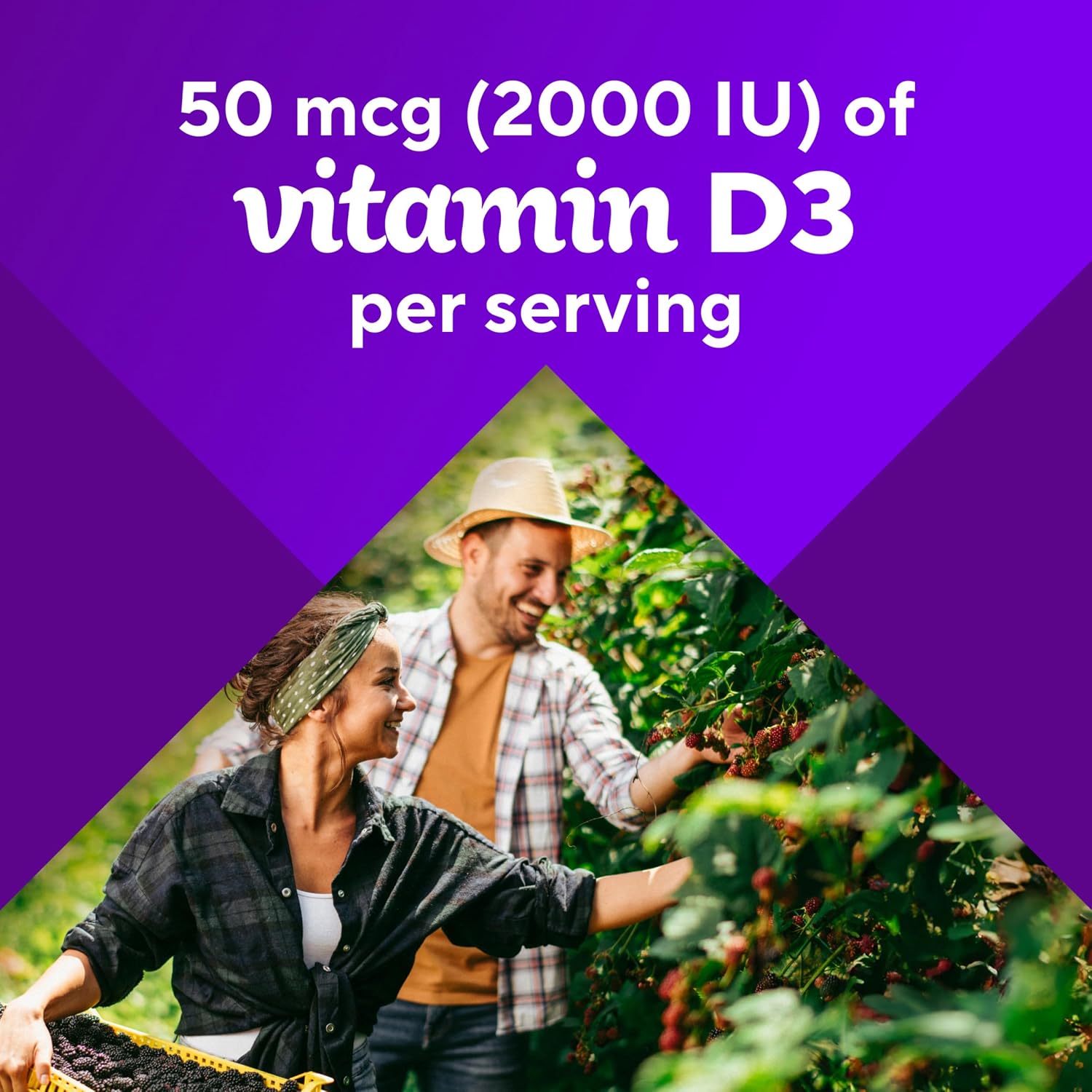 Vitafusion Vitamin D3 Gummies, 2000 IU, 150 Count – Bone and Immune Support