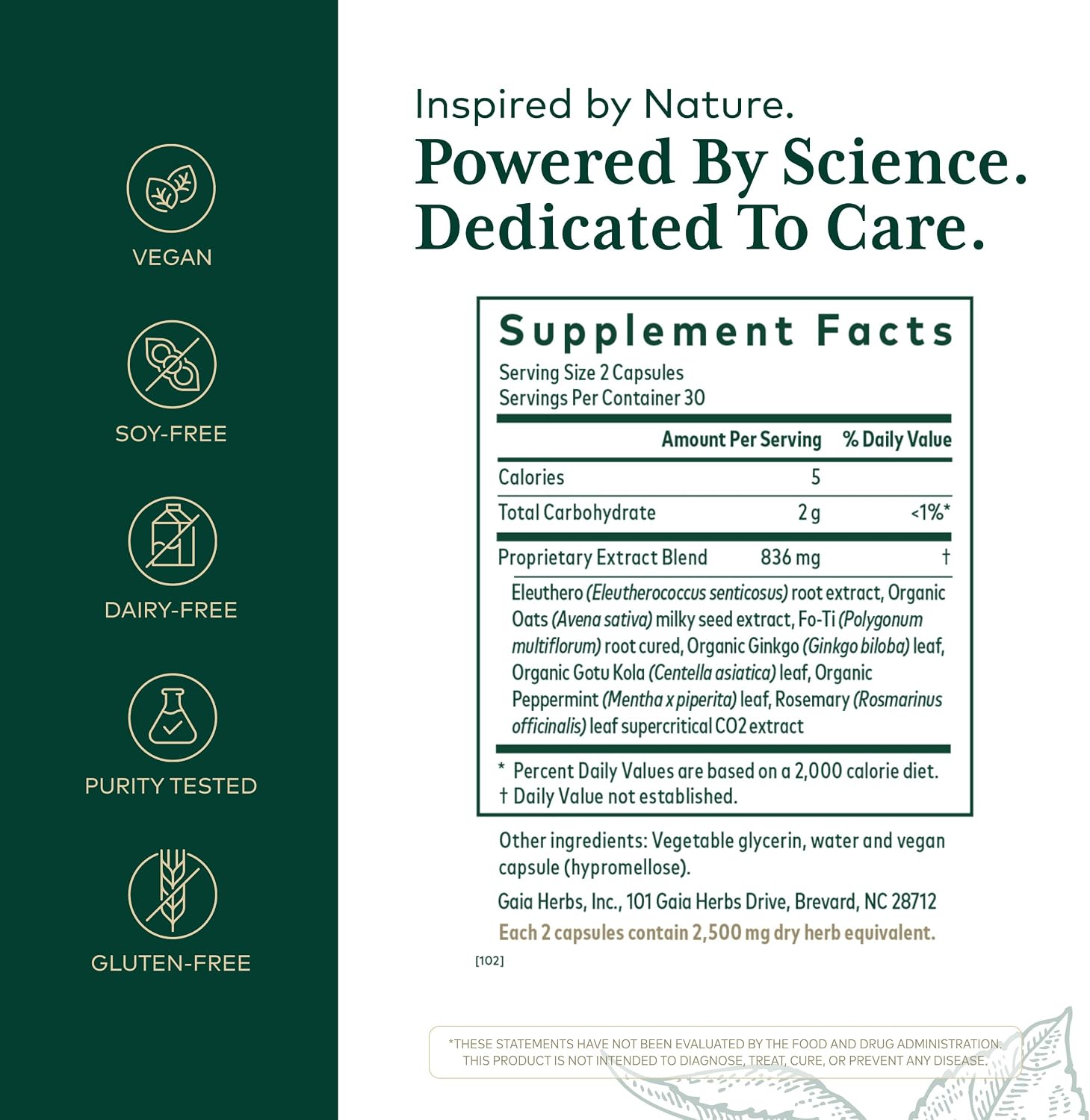 GAIA HERBS PRO Cognitive Formula – Brain Health & Blood Flow Support with Fo-Ti Root, Ginkgo Leaf, & Gotu Kola Leaf – 60 Liquid Phyto-Caps (30 Servings)