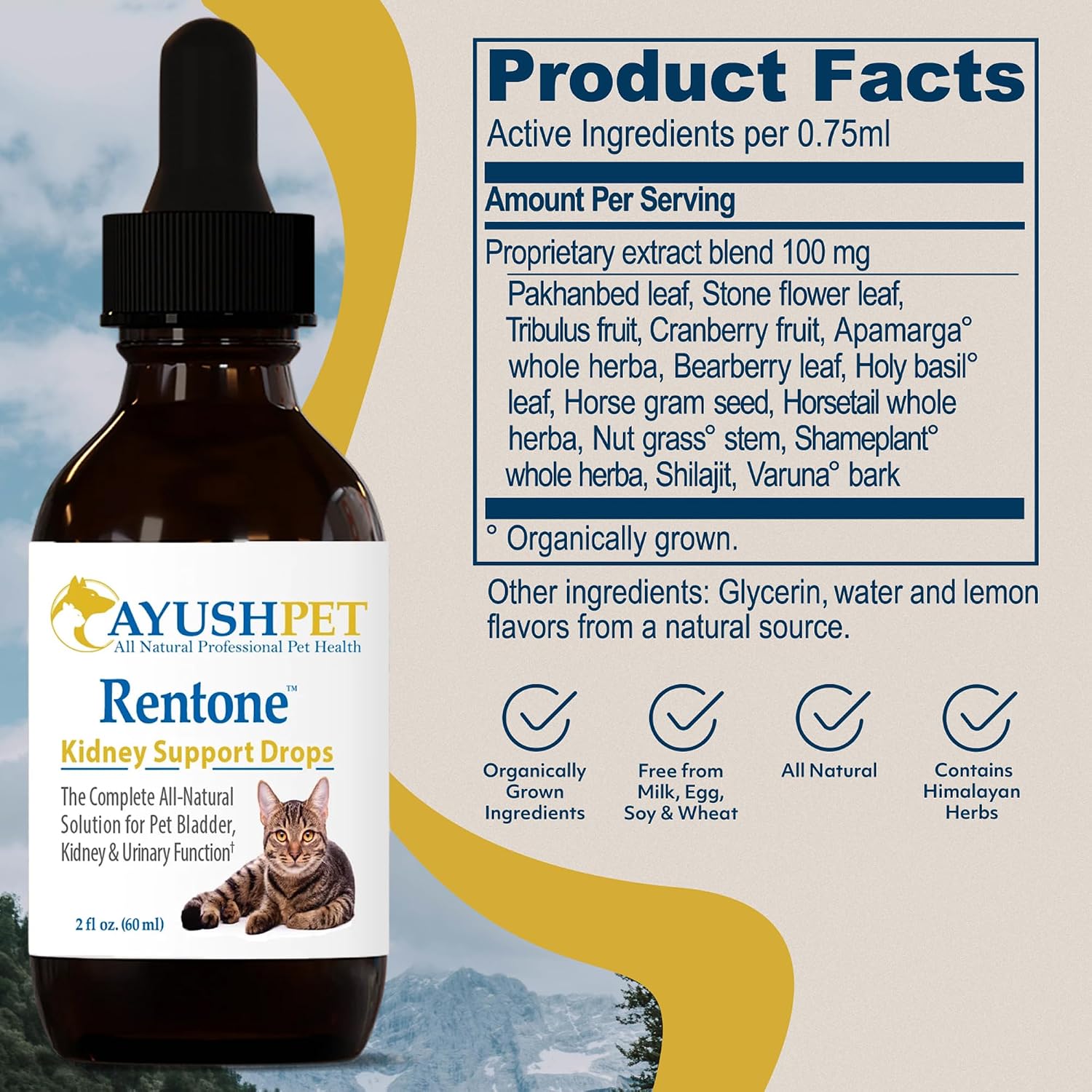 Ayush Pet Rentone Kidney Support for Dogs & Cats, Natural Herbal Drops, 60 mL - görsel 3
