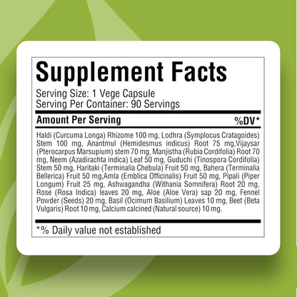 Acne Care ACNIL | Natural Herbal Supplement for Clear Skin, Healthy Complexion | 90 Vegetarian Capsules, 800mg Each | Ayurvedic Formula