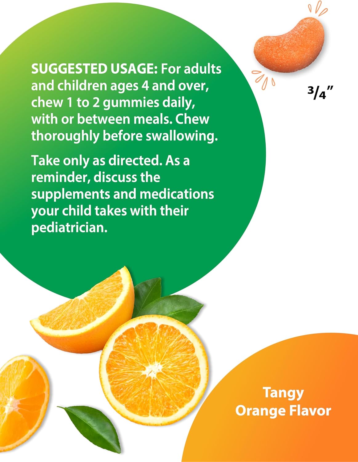 Rainbow Light Vitamin C Gummies with Vitamin E, 90 Gummies, Tangy Orange Flavour