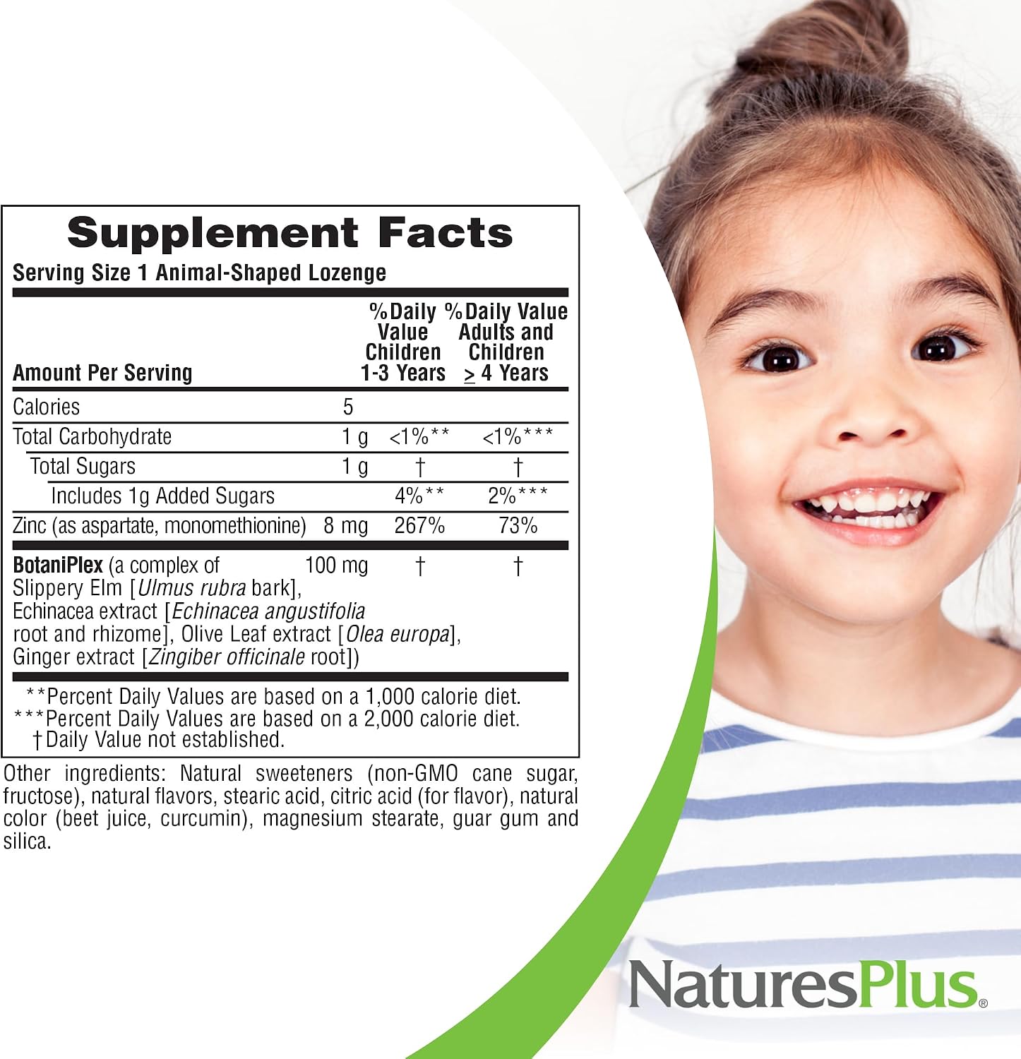 NaturesPlus Animal Parade KidZinc - Organically Chelated Zinc - Tangerine Flavour - 90 Animal-Shaped Lozenges