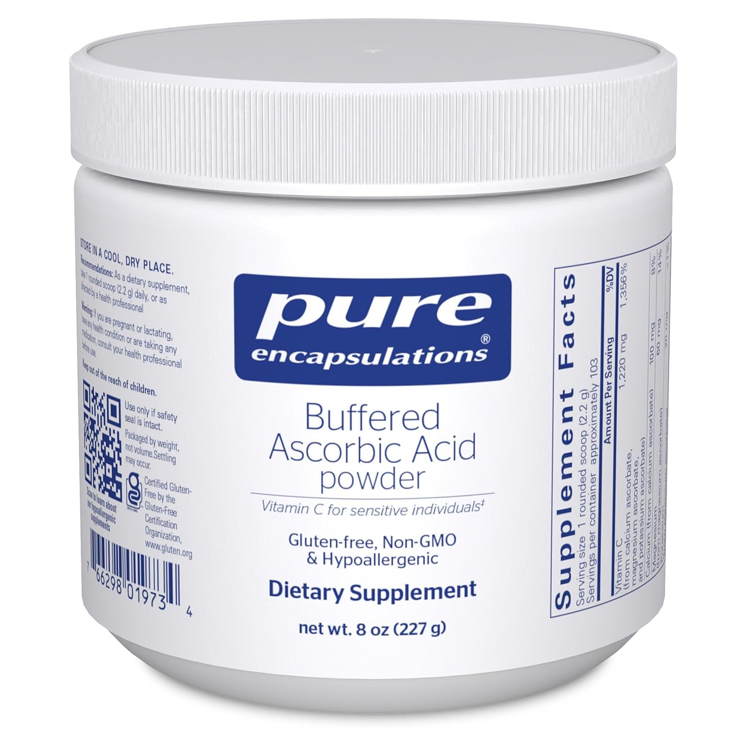 Pure Encapsulations Buffered Ascorbic Acid Powder, 227 g