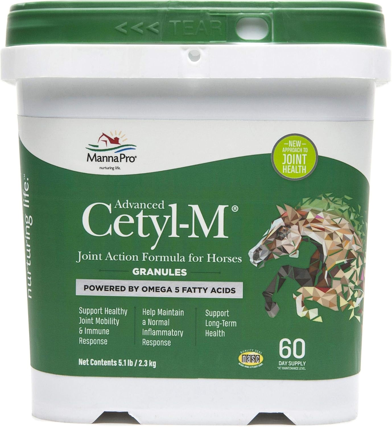 Manna Pro Cetyl-M Joint Supplement for Horses, Omega-5 Fatty Acids, Supports Mobility, Flexibility, and Joint Health (5.1 kg)