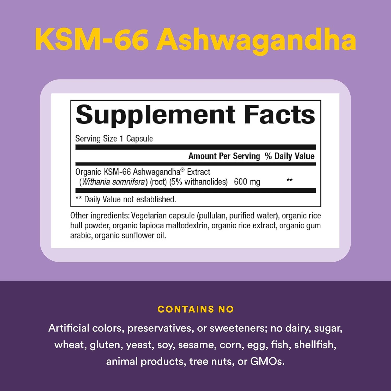 Stress-Relax KSM-66 Ashwagandha 600 mg - 60 Vegan Capsules
