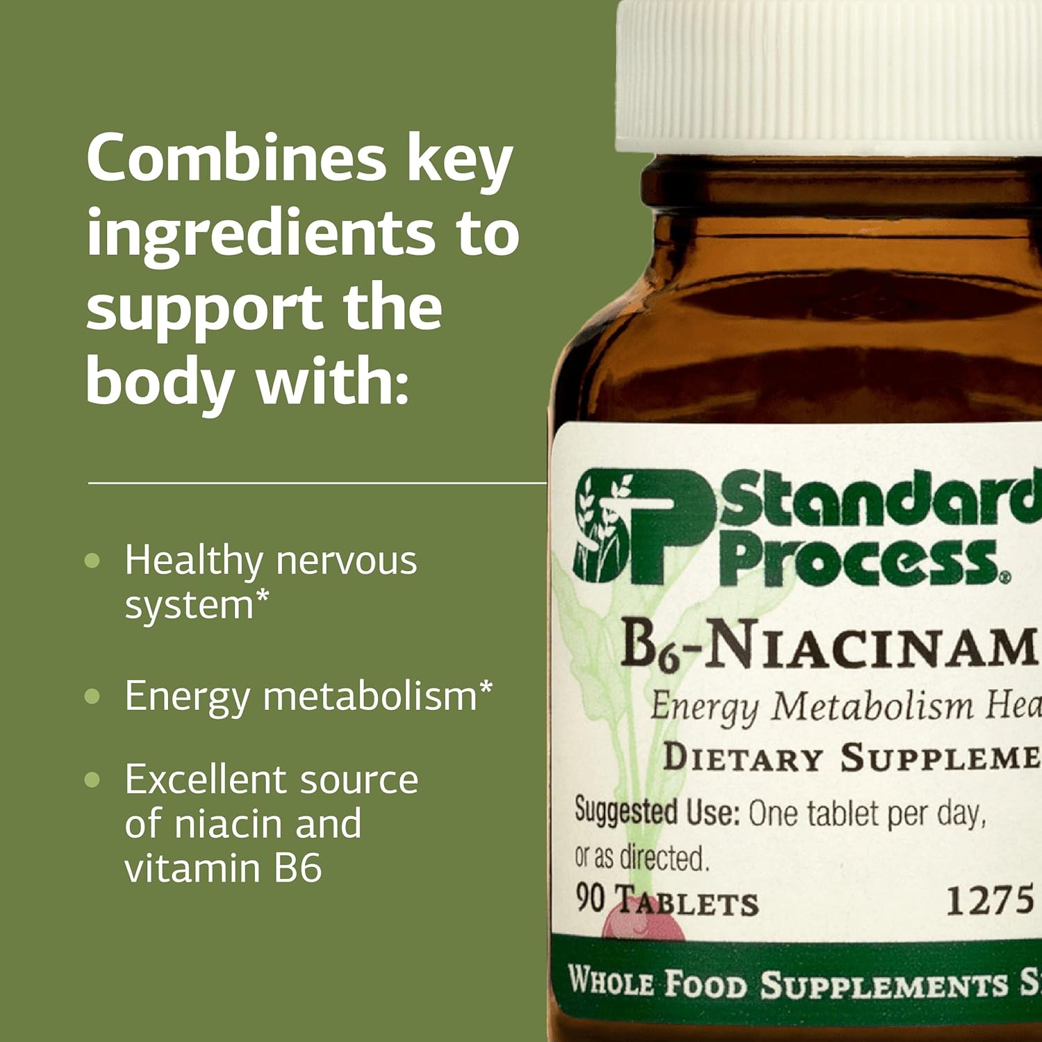 Standard Process B6-Niacinamide - Energy Metabolism & Cardiovascular Health Support - 90 Tablets