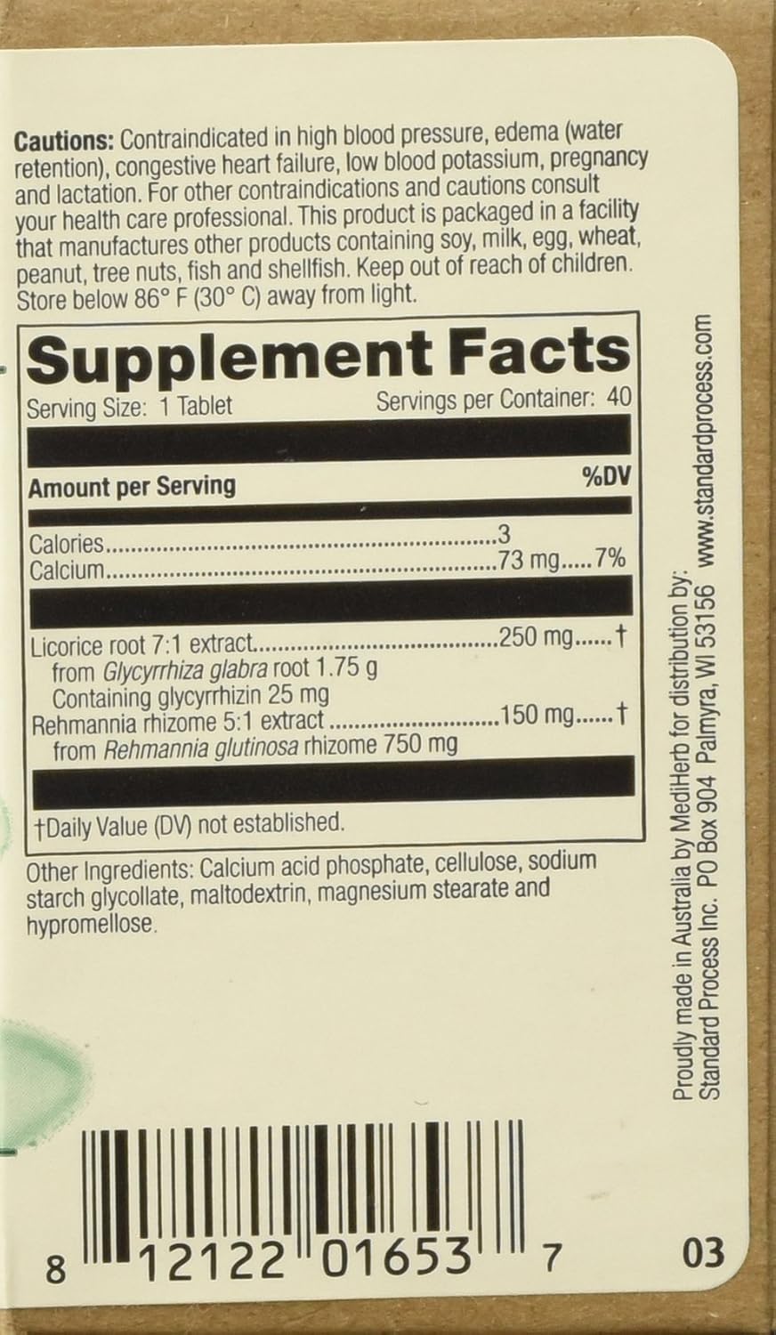 Adrenal Complex - 40 Tablets by Mediherb - görsel 2