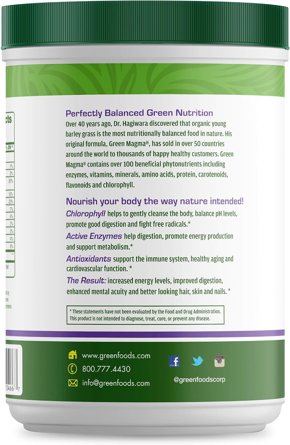 Green Foods Green Magma Barley Grass Powder, 300 g