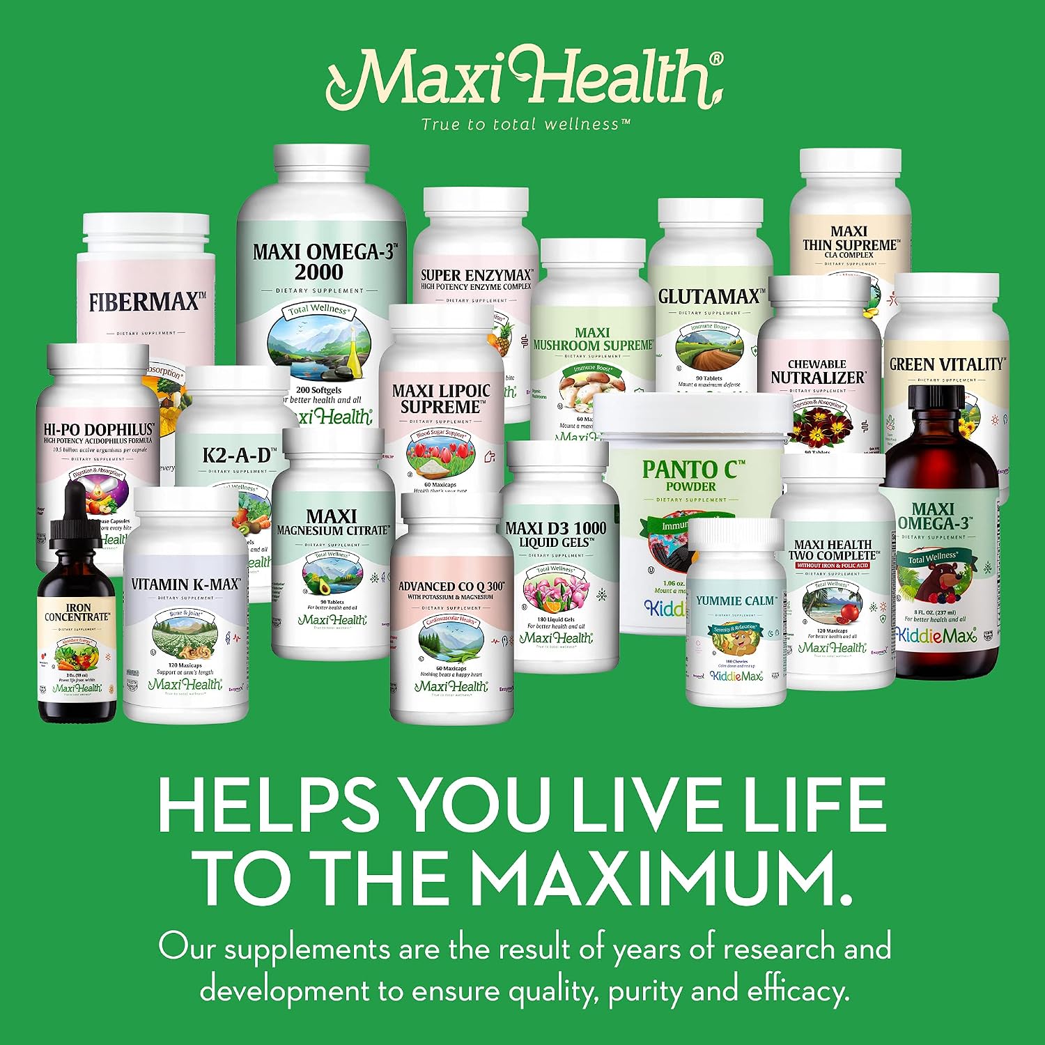 Maxi Health Multivitamin for Men and Women – Complete Daily Vitamins with Minerals – Kosher & Vegan – 120 Capsules