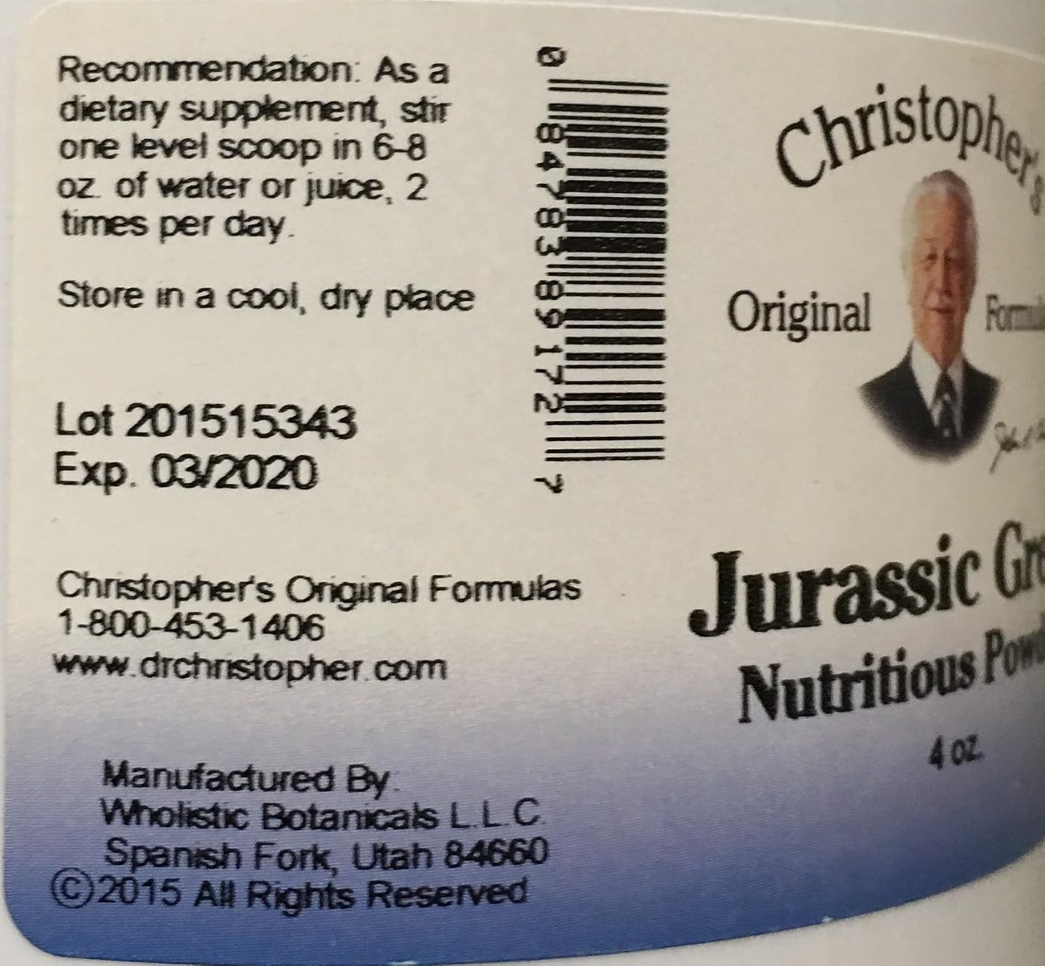 Dr. CHRISTOPHER'S Nourish Jurassic Green Powder - 113 g (4 oz)