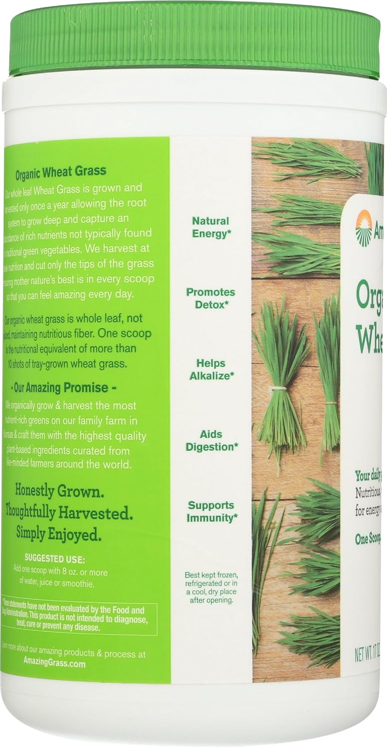 Amazing Grass Organic Wheat Grass Powder - 100% Whole-Leaf, 482 g (60 Servings) - görsel 5