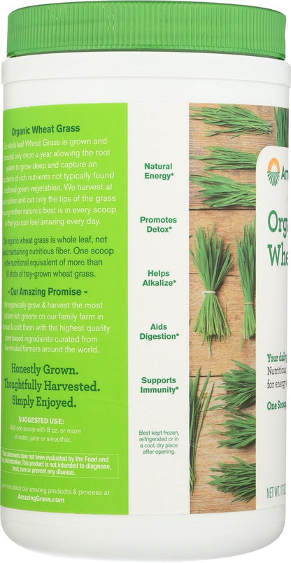 Amazing Grass Organic Wheat Grass Powder - 100% Whole-Leaf, 482 g (60 Servings)