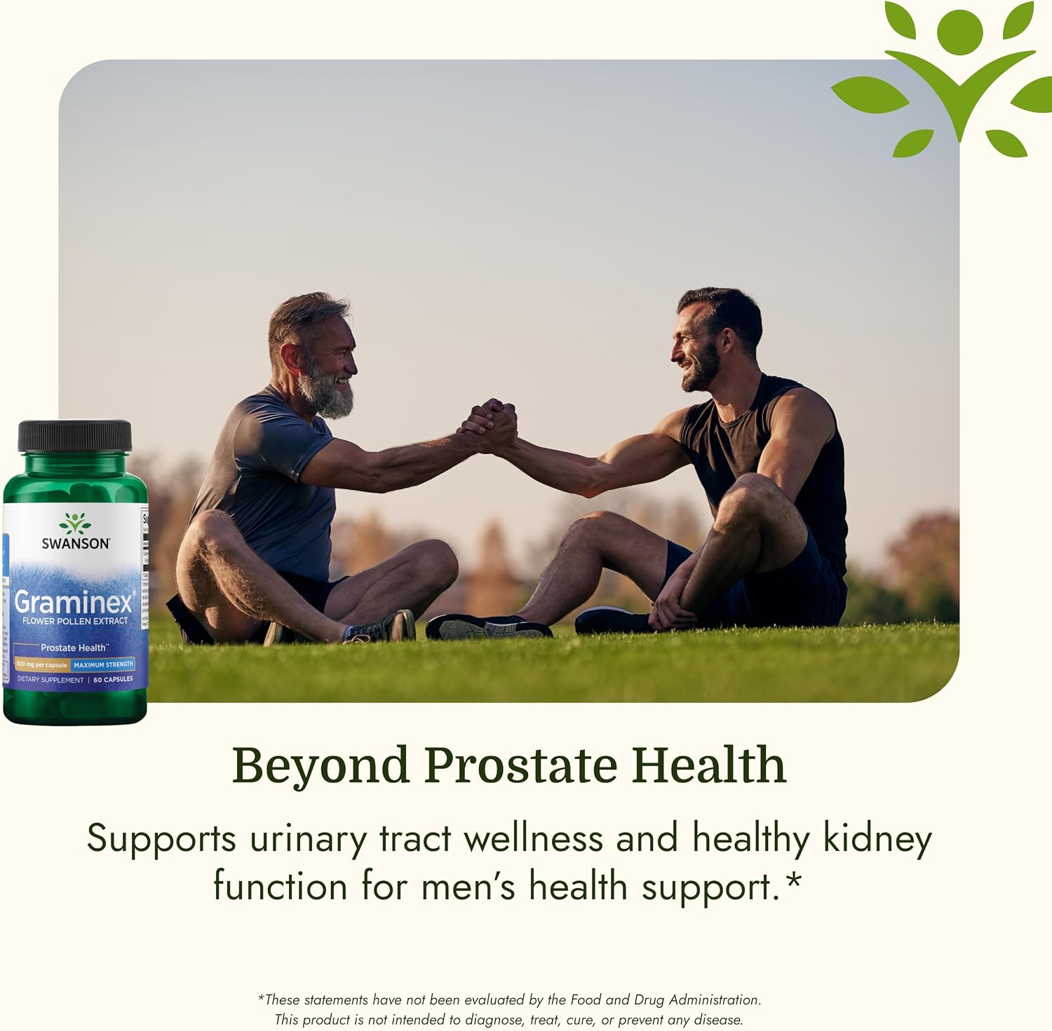 Swanson Graminex Flower Pollen Extract - Men's Health Supplement for Prostate, Kidney, Bladder and Urinary Tract Support - Non-GMO - 60 Capsules
