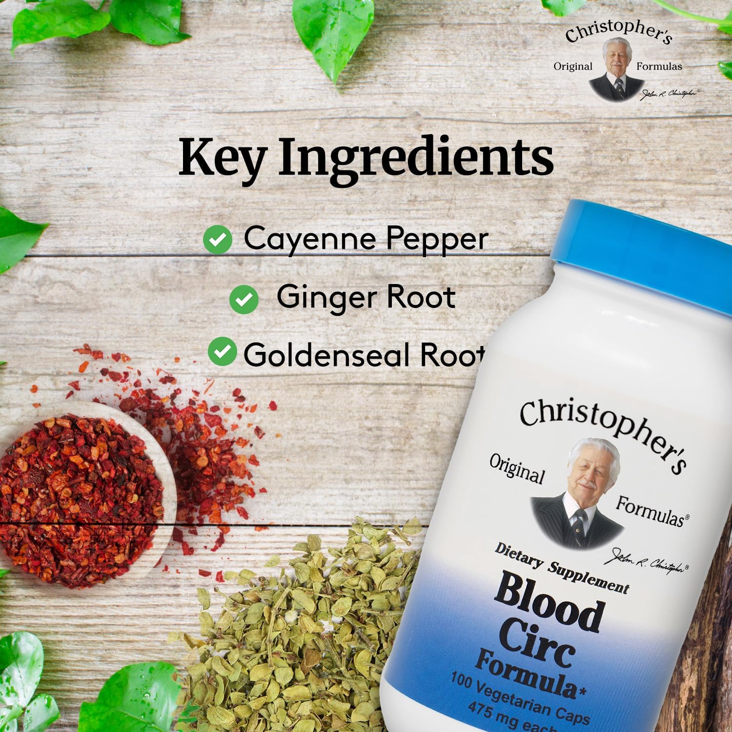 Dr. Christopher's Original Formulas Blood Circulation Formula - 475 mg, 100 Capsules
